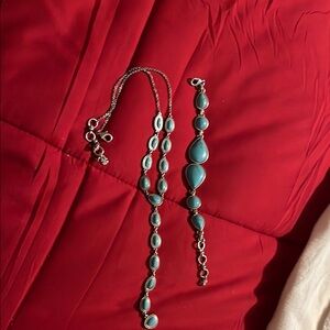 Dainty Silver and Blue Beaded Bracelet